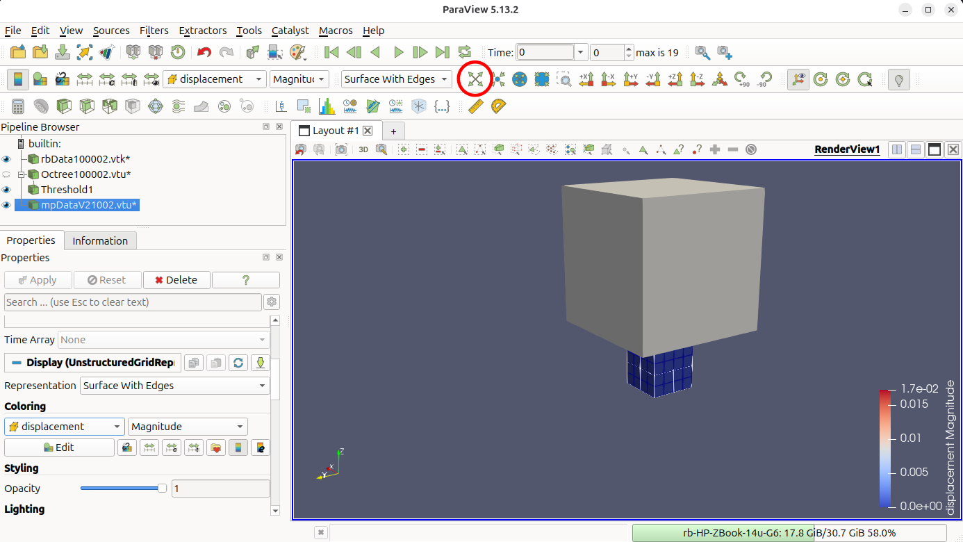Wireframe representation of the thresholded background mesh.